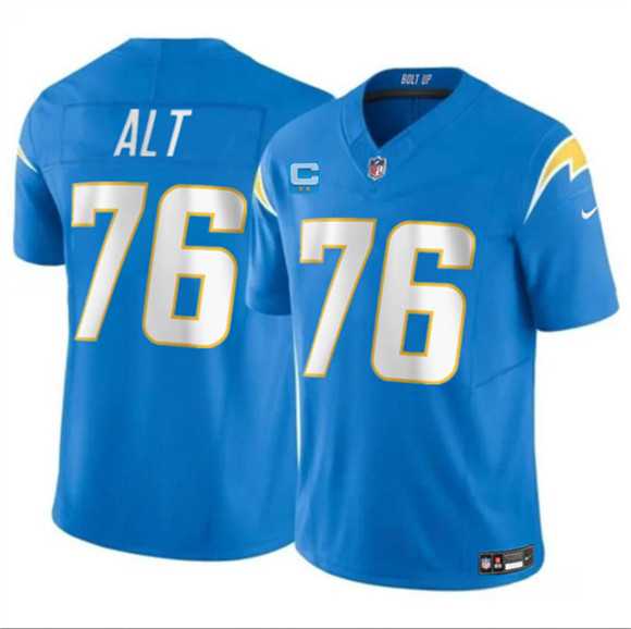 Mens Los Angeles Chargers #76 Joe Alt Blue 2026 F.U.S.E. 2-Star C Patch Vapor Limited Stitched Jersey Dzhi