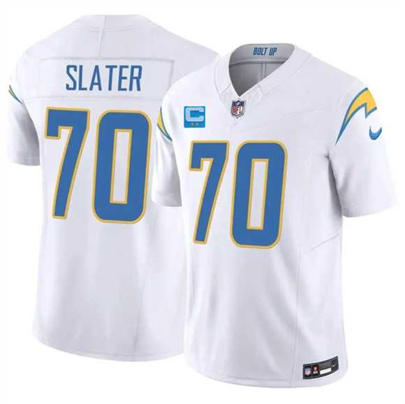 Mens Los Angeles Chargers #70 Rashawn Slater White 2026 F.U.S.E. 2-Star C Patch Vapor Limited Stitched Jersey Dzhi