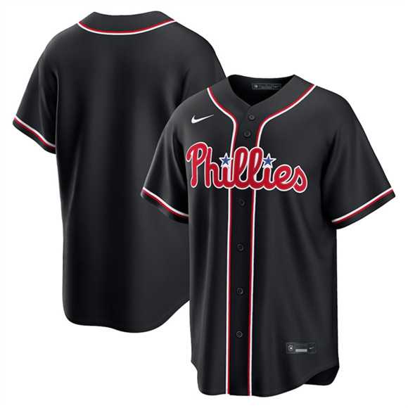 Mens Philadelphia Phillies Blank Fashion Black Out Stitched Jersey Dzhi