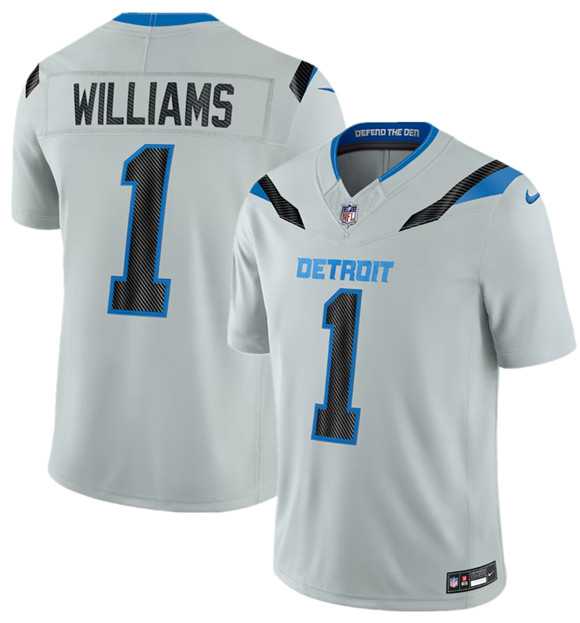 Mens Detroit Lions #1 Jameson Williams Silver 2026 F.U.S.E. Rivalries Collection Limited Stitched Jersey Dzhi