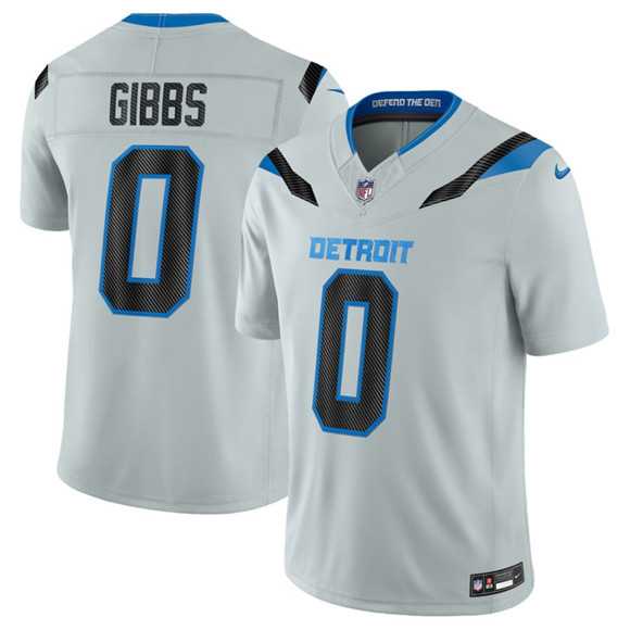 Mens Detroit Lions #0 Jahmyr Gibbs Silver 2026 F.U.S.E. Rivalries Collection Limited Stitched Jersey Dzhi