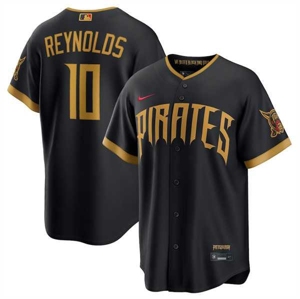Mens Pittsburgh Pirates #10 Bryan Reynolds Black 2026 City Connect Stadium Stitched Stitched Jersey Dzhi