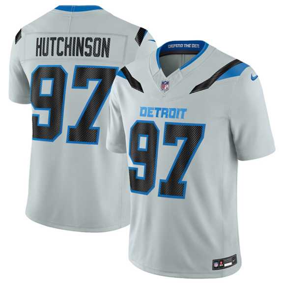 Mens Detroit Lions #97 Aidan Hutchinson Silver 2026 F.U.S.E. Rivalries Collection Limited Stitched Jersey Dzhi