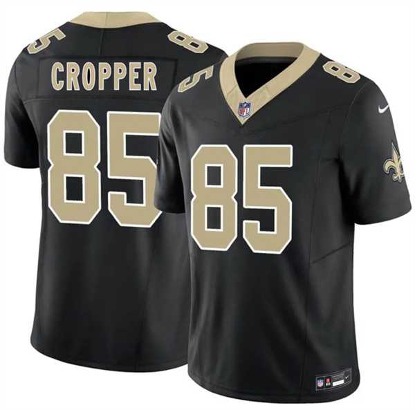 Mens New Orleans Saints #85 Jalen Cropper Black 2026 F.U.S.E. Vapor Limited Stitched Jersey