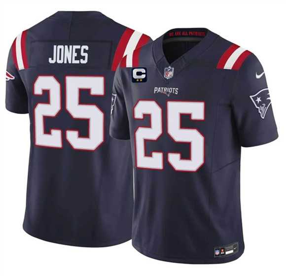 Mens New England Patriots #25 Marcus Jones Navy 2026 F.U.S.E. 2-Star C Pach Vapor Limited Stitched Jersey Dzhi