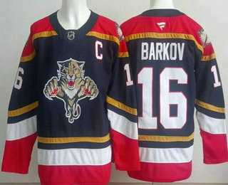 Mens Florida Panthers #16 Aleksander Barkov Navy Authentic Jersey