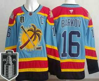 Mens Florida Panthers #16 Aleksander Barkov Blue 2025 Stanley Cup Final Authentic Jersey