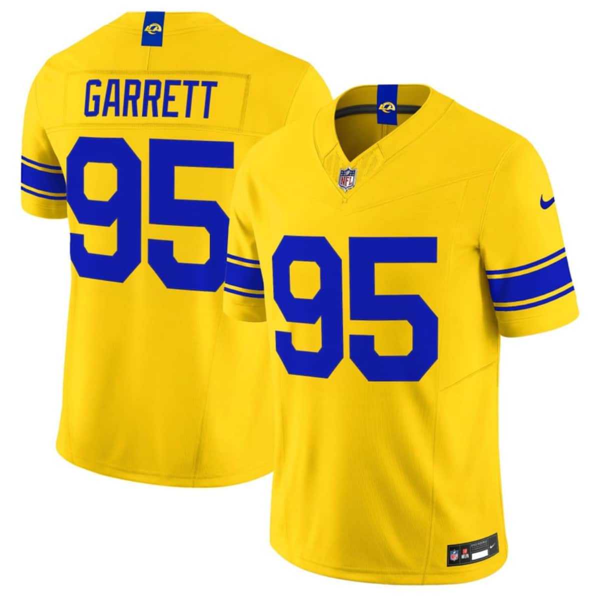 Mens Los Angeles Rams #95 Myles Garrett Yellow 2026 F.U.S.E. Vapor Limited Stitched Jersey Dzhi->->