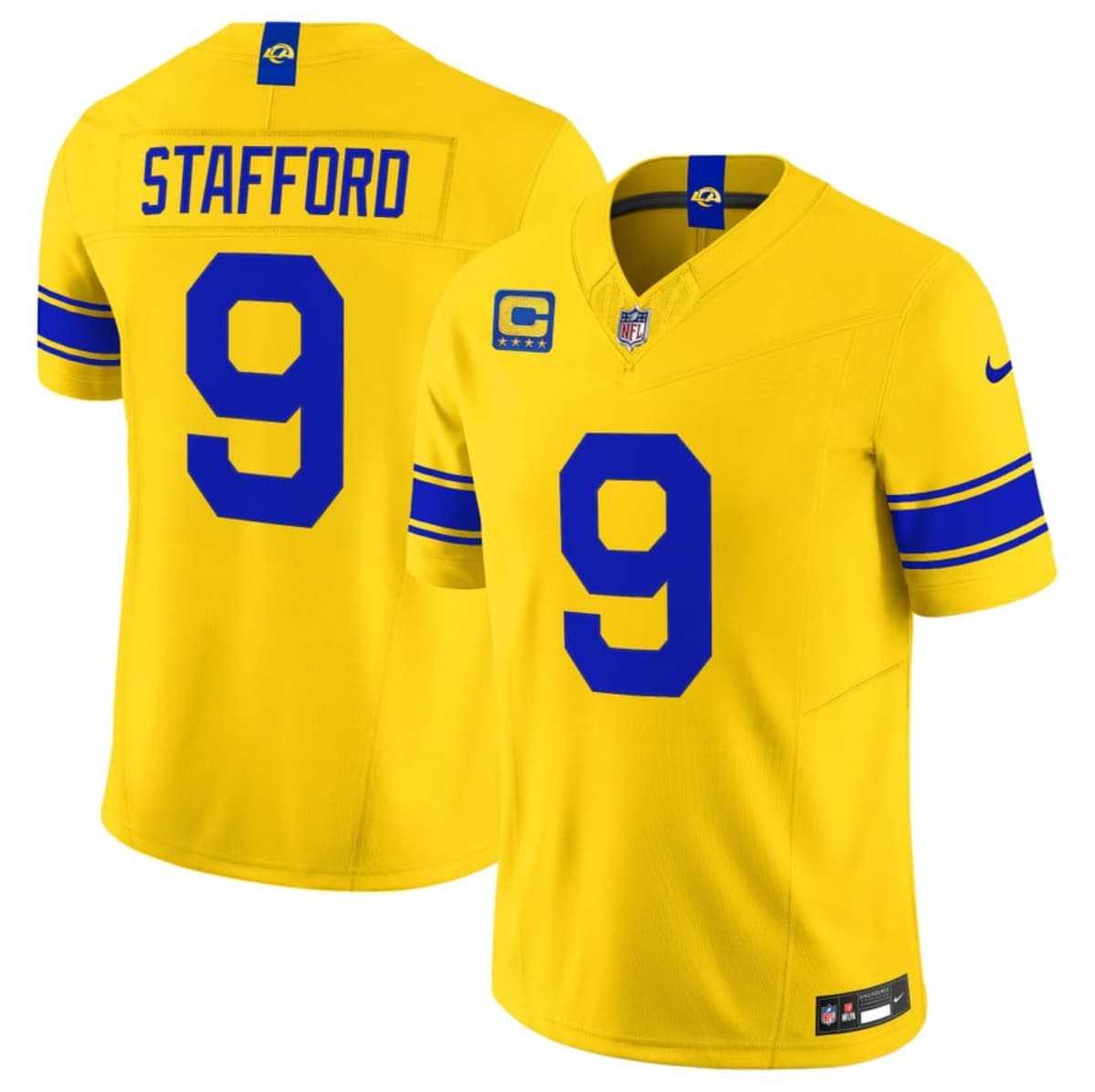 Mens Los Angeles Rams #9 Matthew Stafford Yellow 2026 F.U.S.E. With 4- Star C Patch Vapor Limited Stitched Jersey Dzhi->->