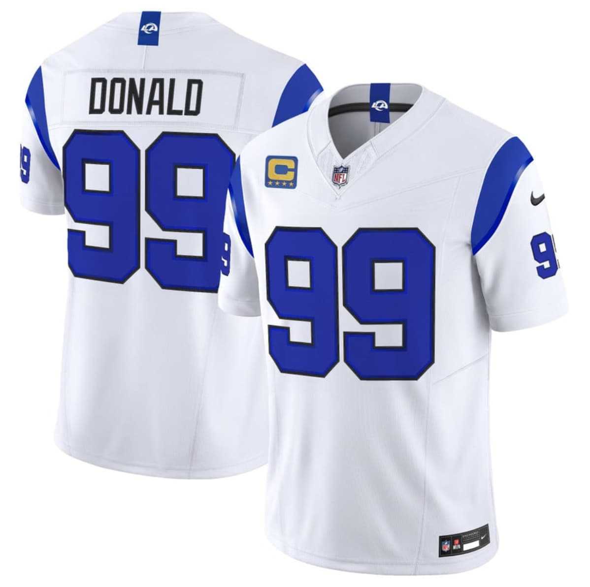 Mens Los Angeles Rams #99 Aaron Donald White 2026 F.U.S.E. With 4- Star C Patch Vapor Limited Stitched Jersey Dzhi->->