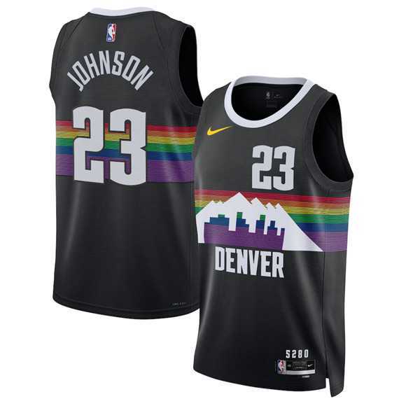 Mens Denver Nuggets #23 Cameron Johnson Black 2025-26 City Edition Stitched Jersey Dzhi