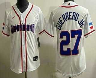 Womens Dominican #27 Vladimir Guerrero Jr White 2026 World Classic Cool Base Jersey->2026 world baseball classic->MLB Jersey