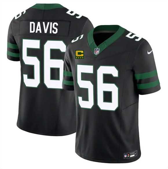 Mens New York Jets #56 Demario Davis Black 2025 F.U.S.E. 4-Star C Patch Vapor Untouchable Limited Stitched Jersey Dzhi