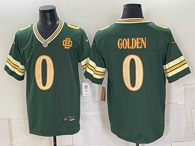 Mens Green Bay Packers #0 Matthew Golden Dark Green 2026 Rivalries Collection Limited Stitched Game Jersey