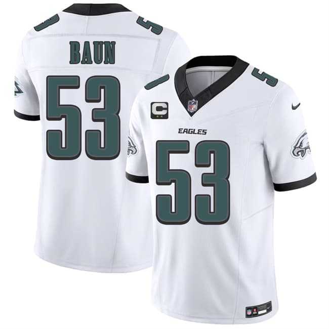 Mens Philadelphia Eagles #53 Zack Baun White 2026 F.U.S.E. 2-Star C Patch Vapor Untouchable Limited Stitched Jersey Dzhi