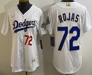 Womens Los Angeles Dodgers #72 Miguel Rojas White 2026 Gold Collection Stadium Jersey