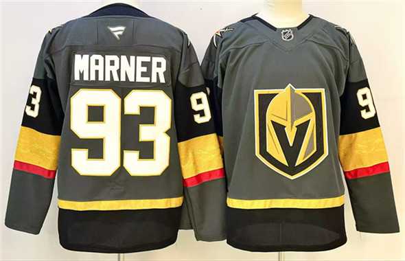Mens Vegas Golden Knights #93 Mitch Marner Grey 2024-25 Stitched Hockey Jersey