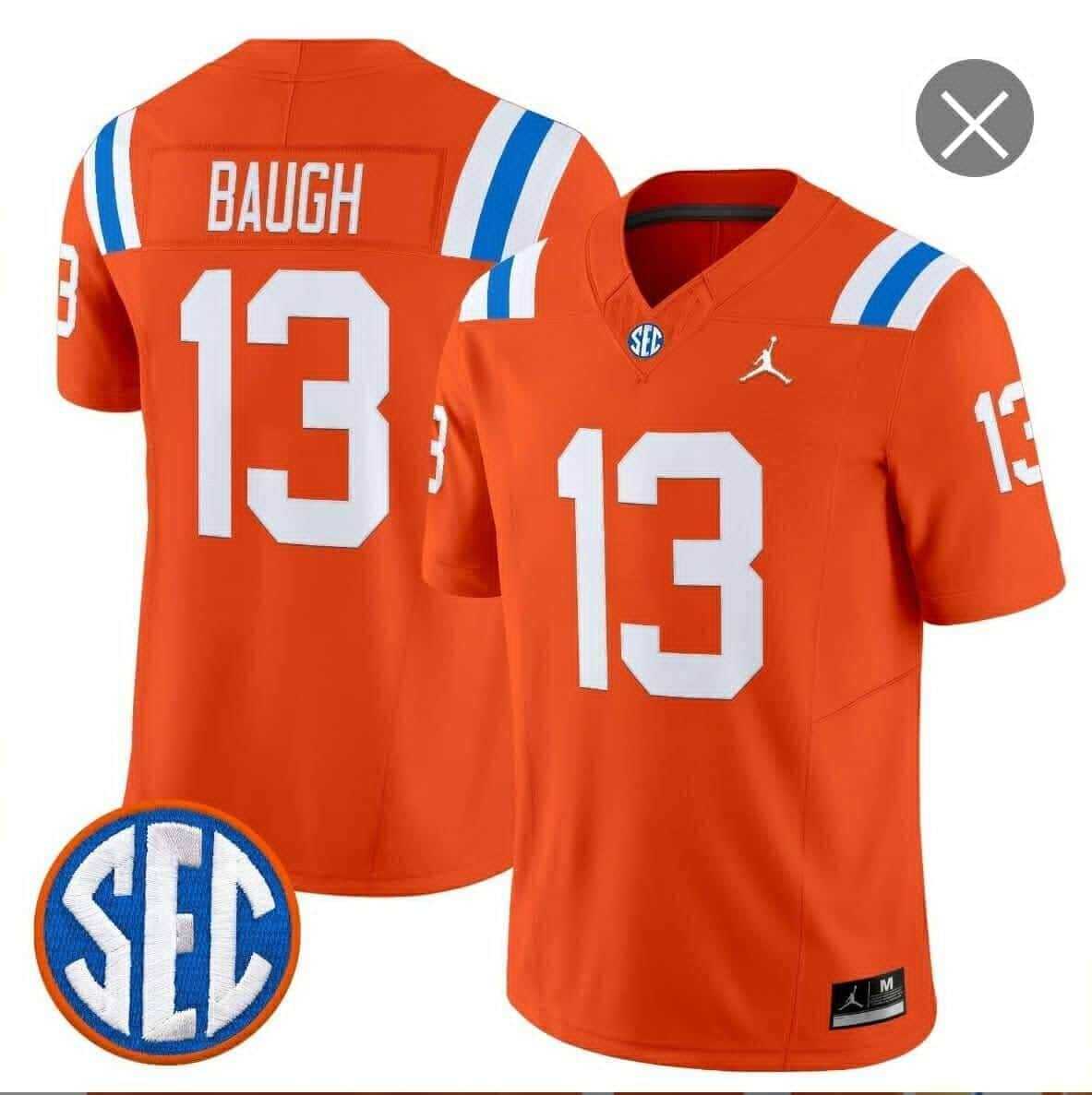 Mens Florida Gators #13 Jadan Baugh Orange 1960s Throwback F.U.S.E. Vapor Limited Stitched Jersey Dzhi