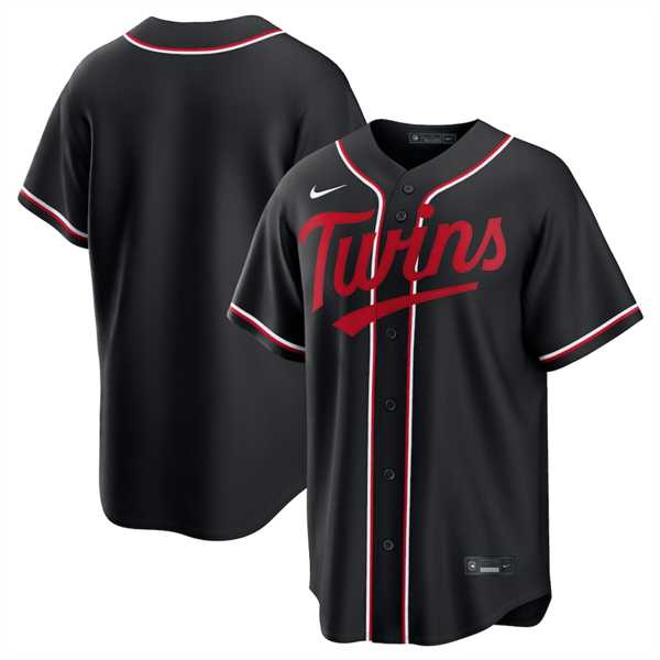 Mens Minnesota Twins Blank Black Out Stitched Jersey Dzhi