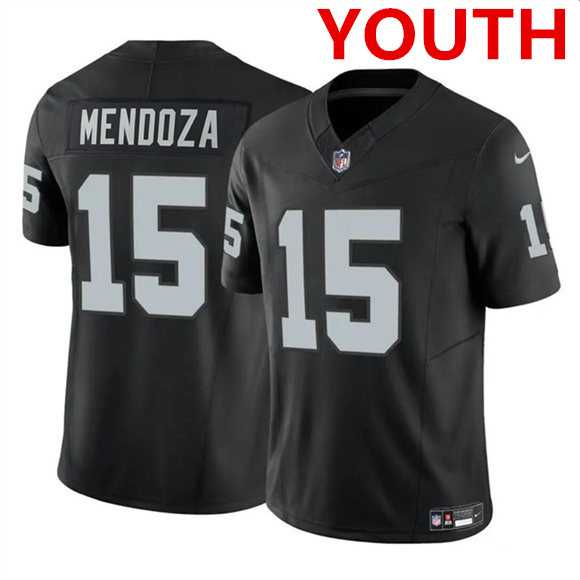 Youth Las Vegas Raiders #15 Fernando Mendoza Black F.U.S.E. Vapor Untouchable Limited Stitched Jersey