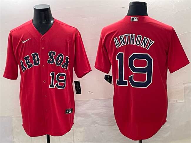 Mens Boston Red Sox #19 Roman Anthony Red Cool Base Stitched Jersey
