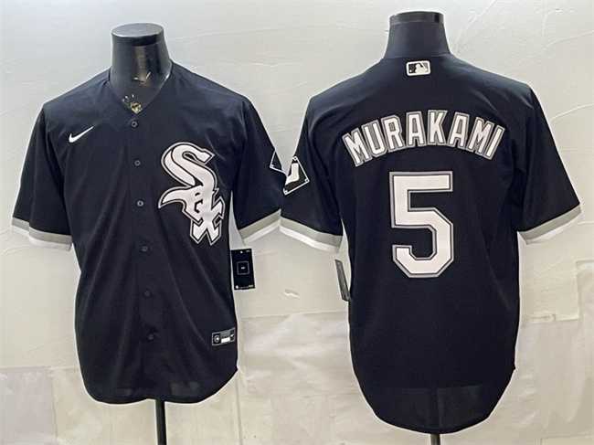 Mens Chicago White Sox #5 Munetaka Murakami Black Alternate Stitched Jersey