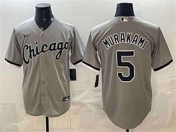 Mens Chicago White Sox #5 Munetaka Murakami Gray Stitched Jersey