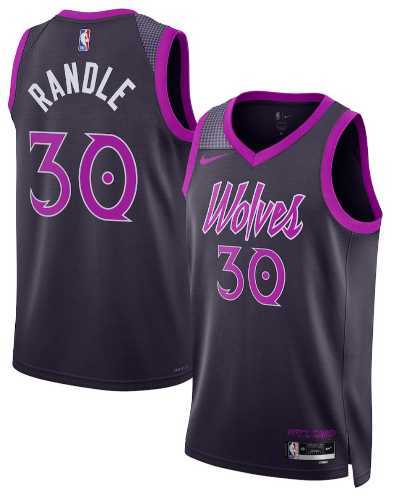 Mens Minnesota Timberwolves #30 Julius Randle Purple 2025-26 City Edition Stitched Jersey Dzhi