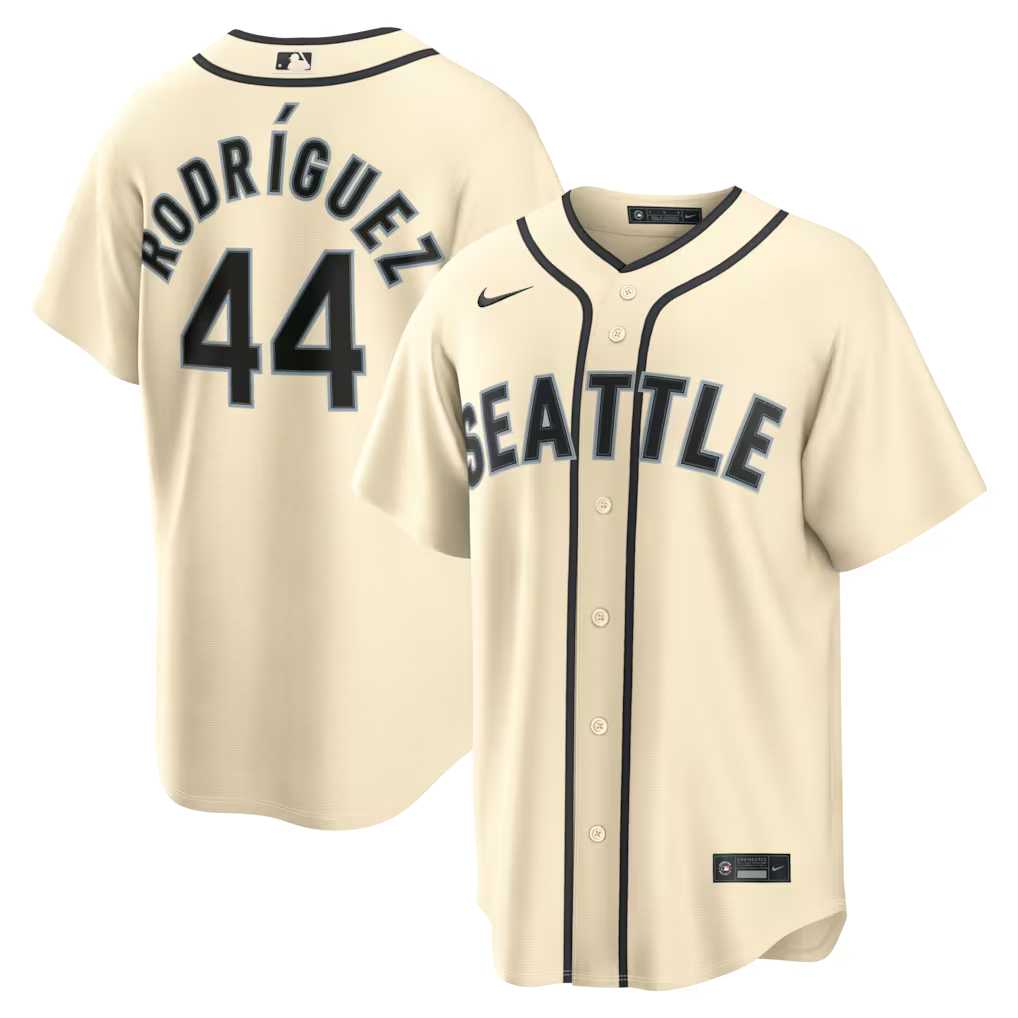 Mens Seattle Mariners #44 Julio Rodriguez Alternate Cream Jersey Dzhi