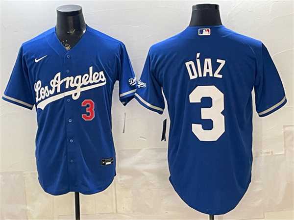 Mens Los Angeles Dodgers #3 Edwin Diaz Royal Alternate Stadium Stitched Jersey