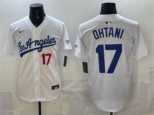 Mens Los Angeles Dodgers #17 Shohei Ohtani White Alternate Stadium Stitched Jersey
