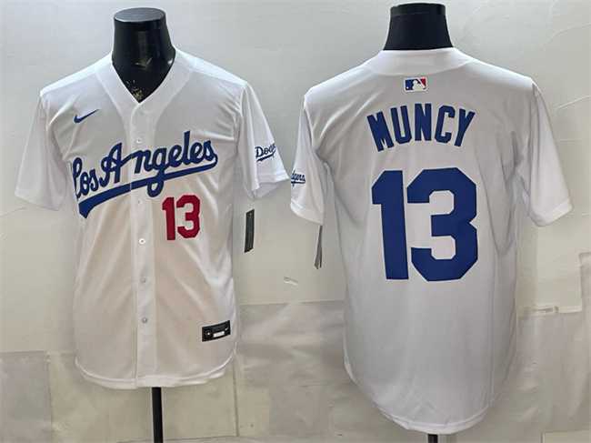 Mens Los Angeles Dodgers #13 Max Muncy White Alternate Stadium Stitched Jersey