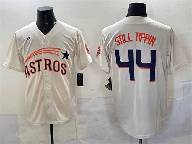 Mens Houston Astros #44 Still Tippin Cream Throwback Cooperstown Collection Limited Stitched Jersey