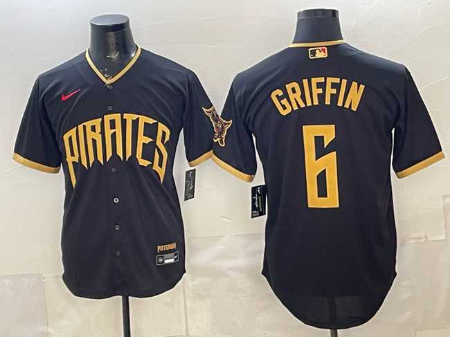 Mens Pittsburgh Pirates #6 Konnor Griffin Black 2026 City Connect Stadium Stitched Jersey