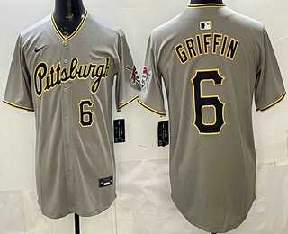 Mens Pittsburgh Pirates #6 Konnor Griffin Grey Limited Jersey