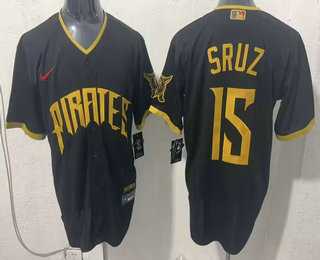 Mens Pittsburgh Pirates #15 Oneil Cruz Black 2026 City Connect Stadium Jersey