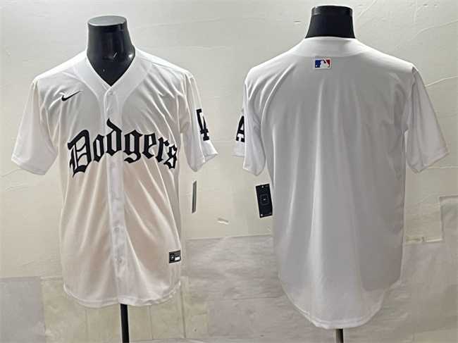 Mens Los Angeles Dodgers Blank White 2025 LA Gothic Style Vapor Premier Limited Stitched Jersey