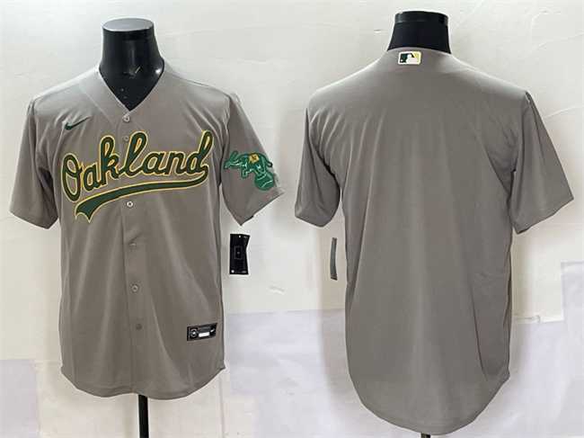 Mens Oakland Athletics Blank Grey Cool Base Stitched Jersey