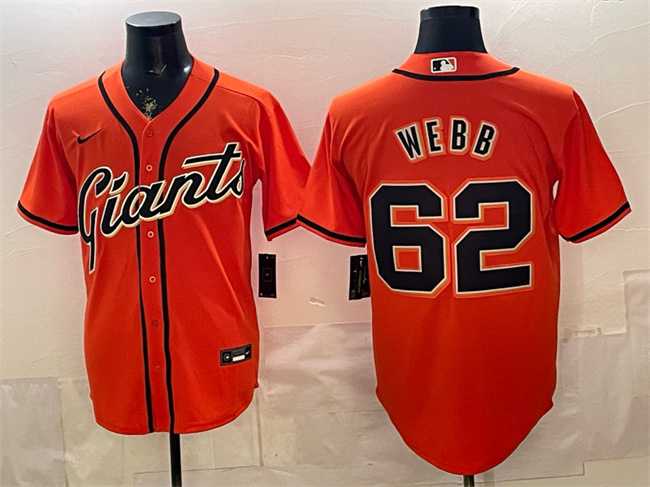 Mens San Francisco Giants #62 Logan Webb Orange Cool Base Stitched Jersey->san francisco giants->MLB Jersey