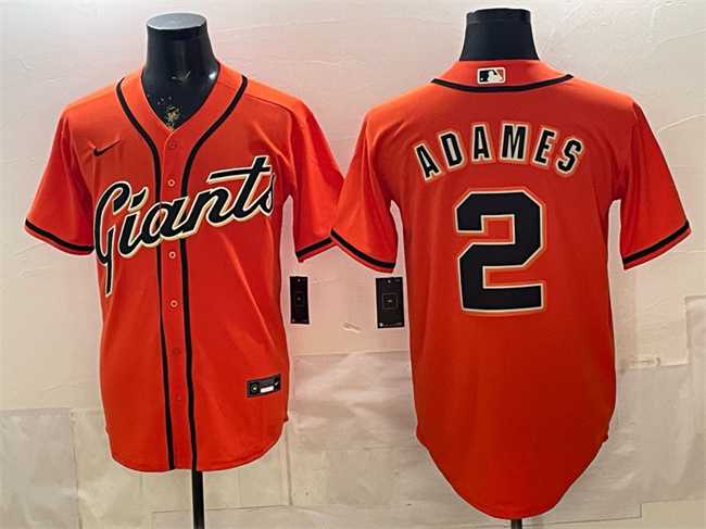 Mens San Francisco Giants #2 Willy Adames Orange Cool Base Stitched Jersey->san francisco giants->MLB Jersey