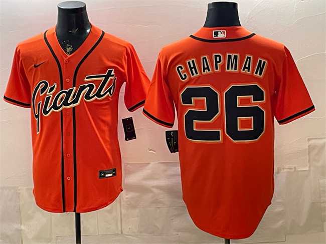 Mens San Francisco Giants #26 Matt Chapman Orange Cool Base Stitched Jersey->san francisco giants->MLB Jersey