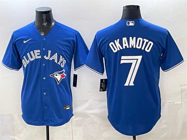 Mens Toronto Blue Jays #7 Kazuma Okamoto Royal 2026 Cool Base Stitched Jersey