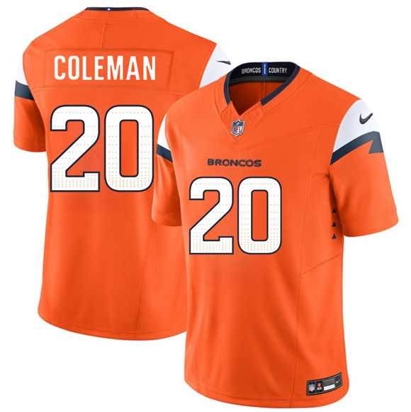 Mens Denver Broncos #20 Jonah Coleman Orange 2026 Draft F.U.S.E. Vapor Limited Stitched Jersey