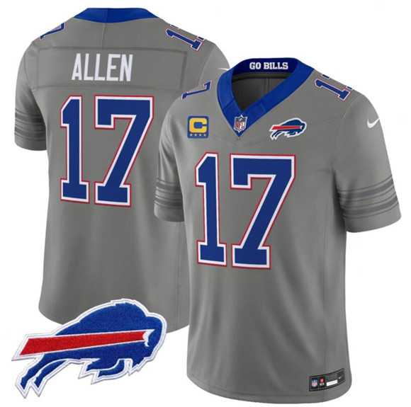Mens Buffalo Bills #17 Josh Allen Gray F.U.S.E. 2026 Nickel City With 4-Star C Patch Vapor Stitched Jersey Dzhi