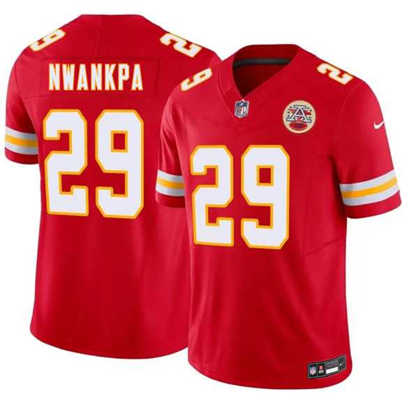 Mens Kansas City Chiefs #29 Xavier Nwankpa Red 2026 Draft F.U.S.E. Vapor Untouchable Limited Stitched Jersey