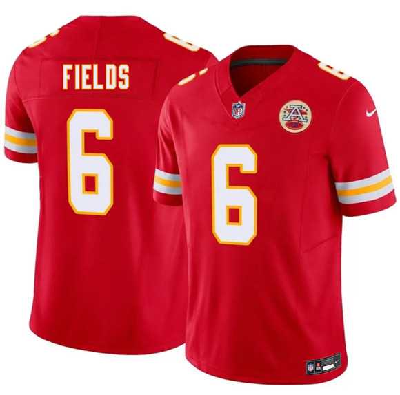 Mens Kansas City Chiefs #6 Justin Fields Red 2026 F.U.S.E. Vapor Untouchable Limited Stitched Jersey