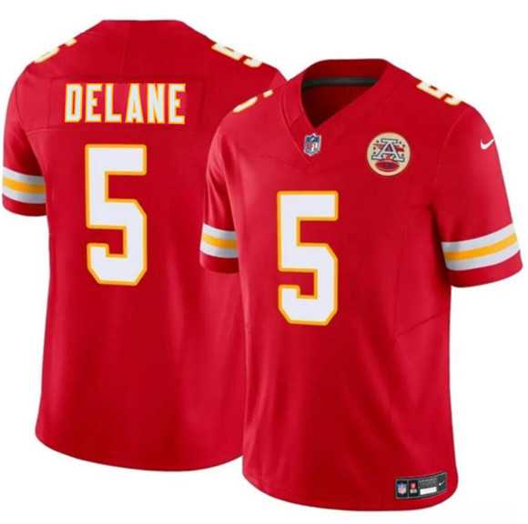 Mens Kansas City Chiefs #5 Mansoor Delane Red 2026 Draft F.U.S.E. Vapor Untouchable Limited Stitched Jersey