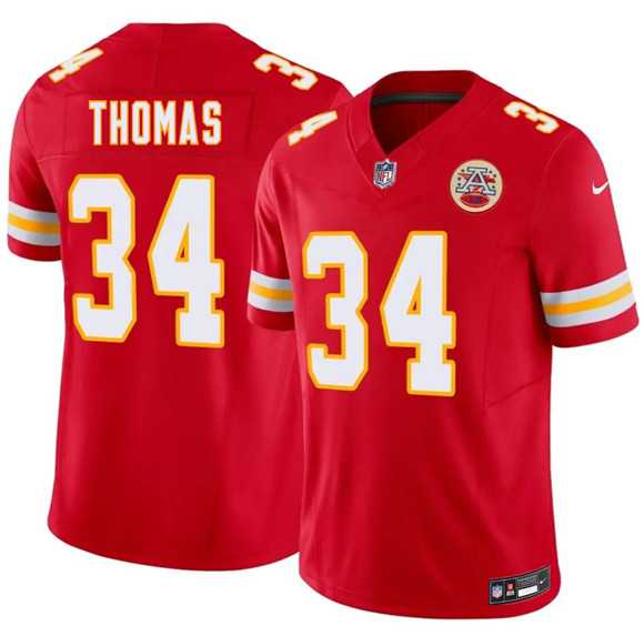 Mens Kansas City Chiefs #34 Mason Thomas Red 2026 Draft F.U.S.E. Vapor Untouchable Limited Stitched Jersey