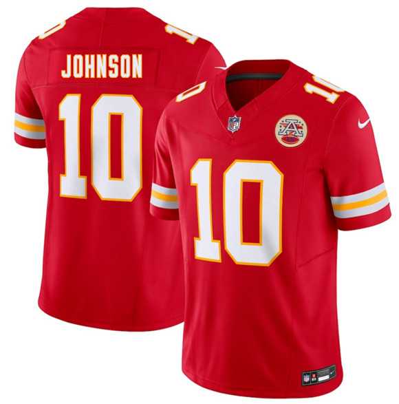 Mens Kansas City Chiefs #10 Emmett Johnson Red 2026 Draft F.U.S.E. Vapor Untouchable Limited Stitched Jersey