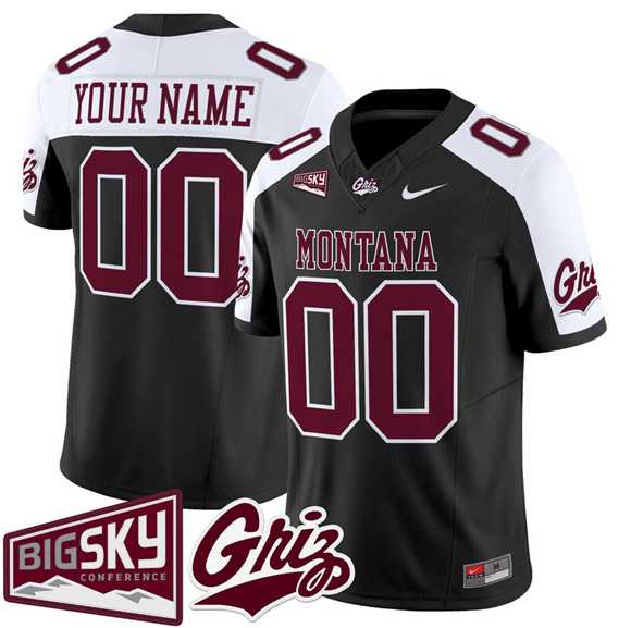 Mens Montana Grizzlies Active Player Custom Black Alternate 2025 F.U.S.E. Big Sky Patch Vapor Limited V1 Stitched Jersey